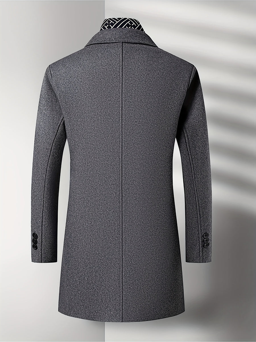 Manteau en laine mi-long, 50 % laine, tweed, détail du vêtement