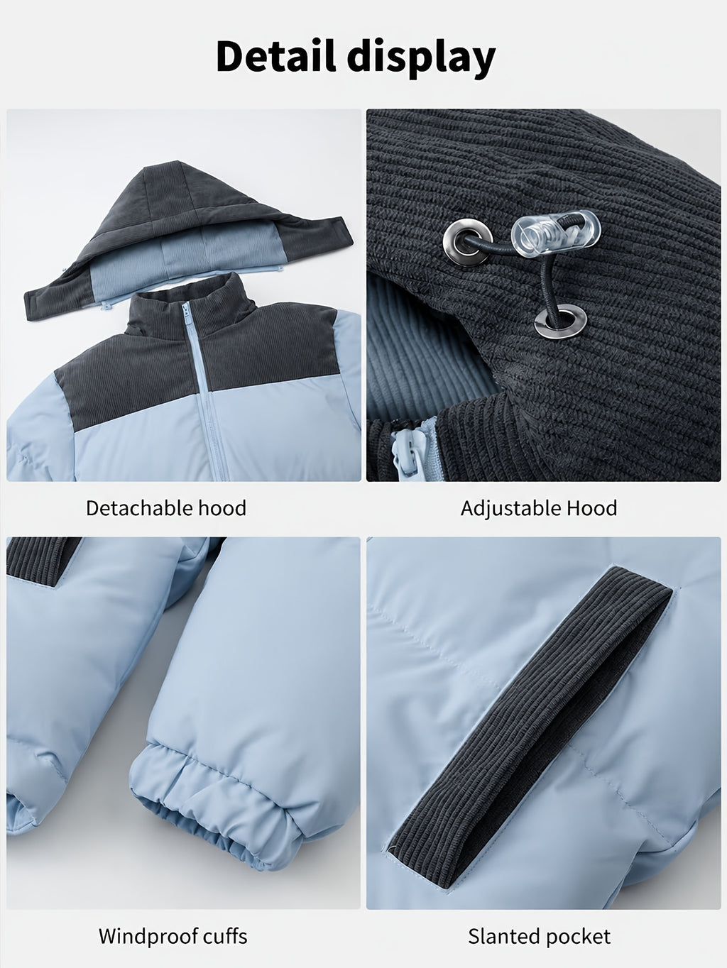 Veste pour homme, coupe-vent, à capuche, kaki