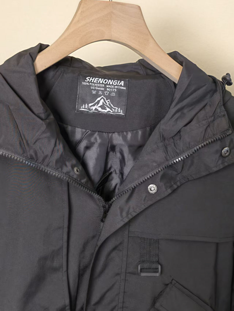 Veste pour homme, coupe-vent, à capuche, jaune
