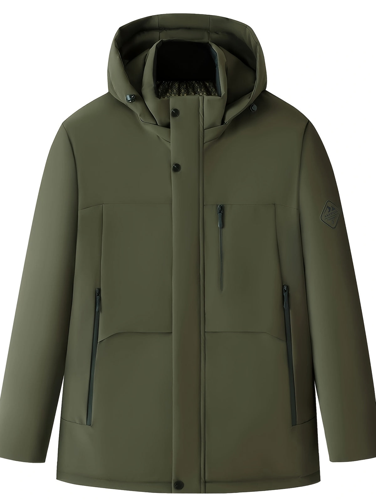 Veste matelassée pour homme, coupe-vent, à capuche, vert