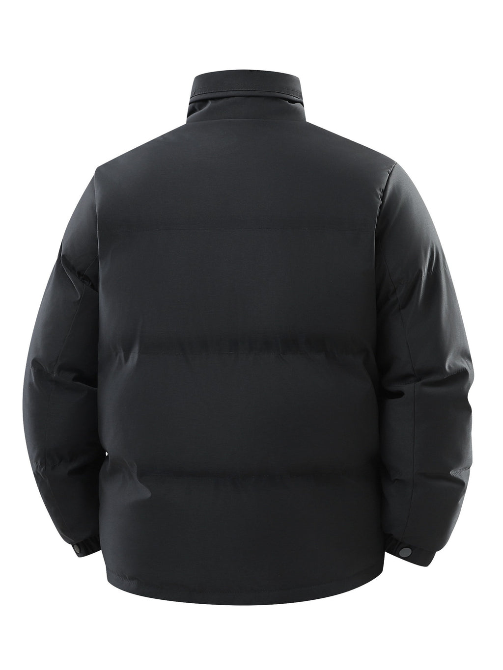 Manteau matelassé pour homme, coupe-vent, à col montant, noir