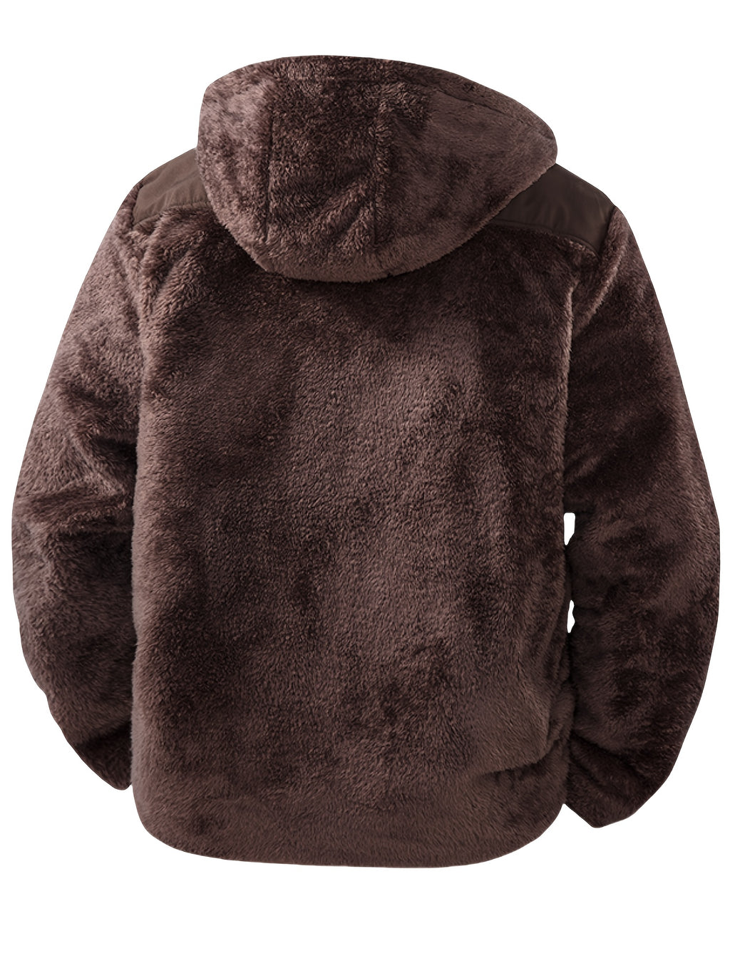 Veste en fausse fourrure pour homme, à capuche, kaki
