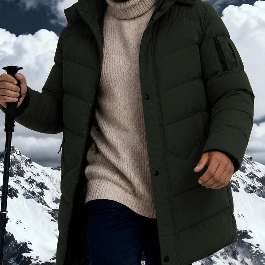 Manteau matelassé, capuche amovible, coloris vert