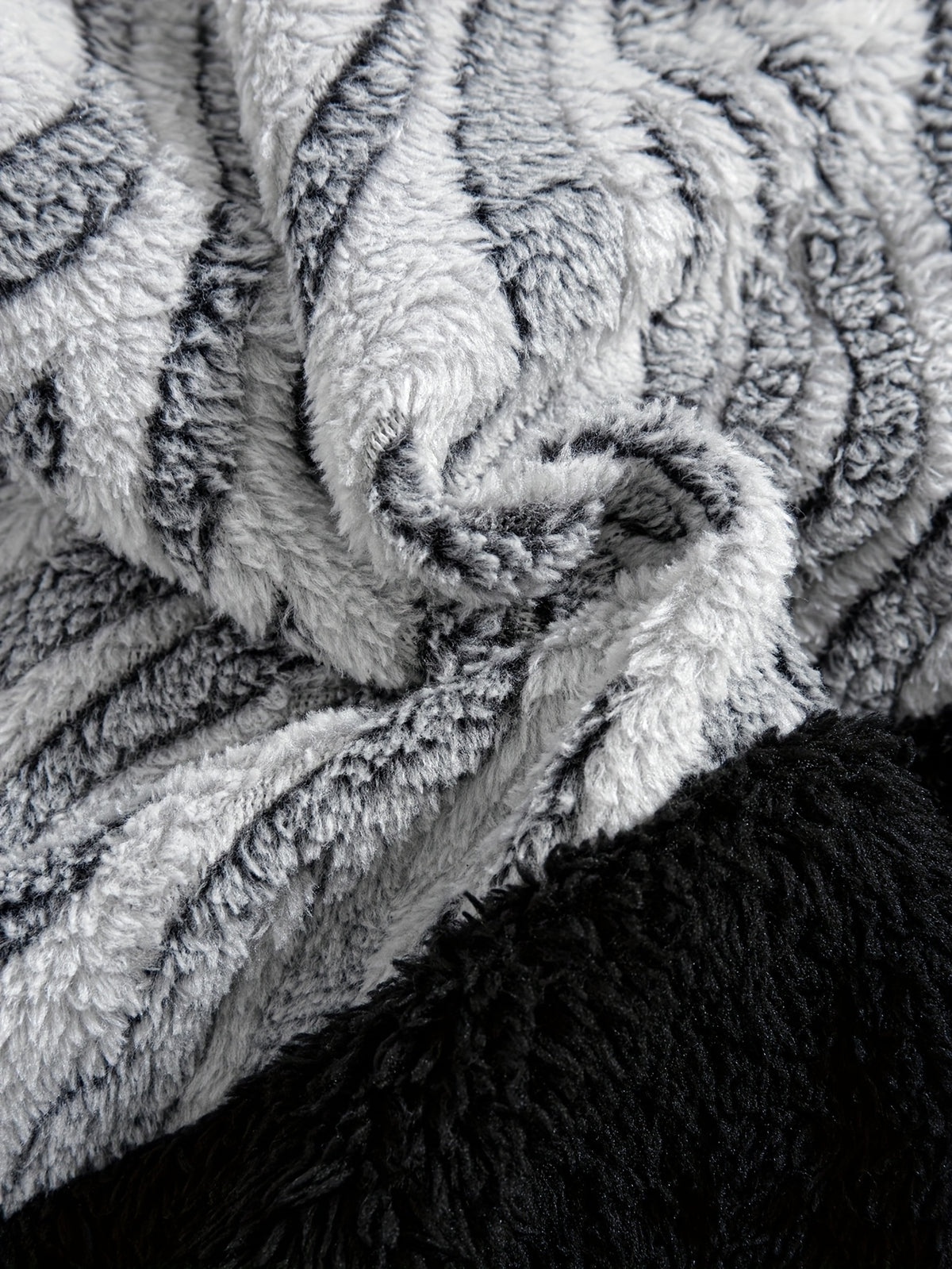 Veste pour homme, polaire, noir et blanc