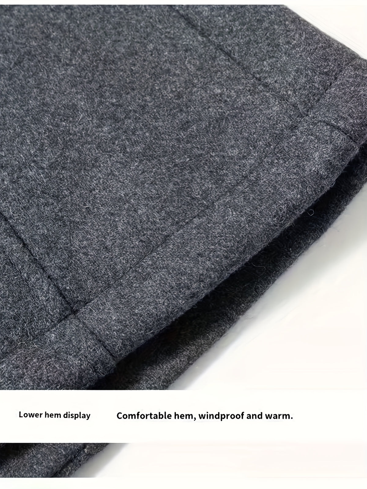 Manteau en laine long pour homme, 30 % laine, velours