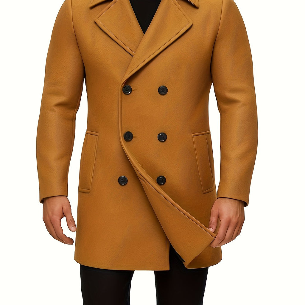 Trench mi-long, à revers, brun, coloris brun