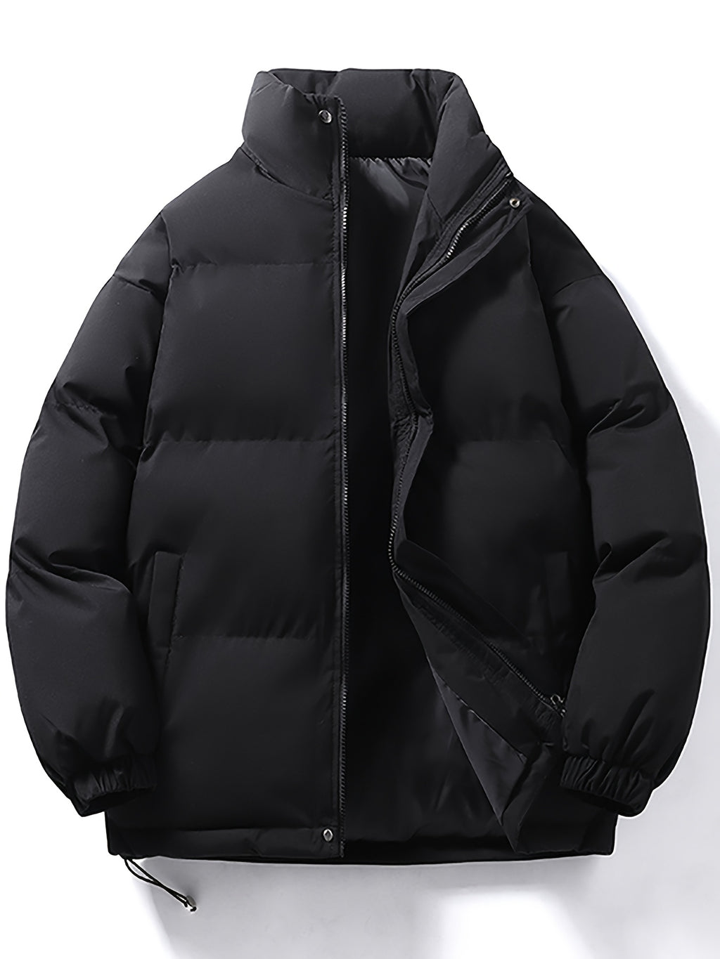 Manteau matelassé pour homme, à col montant, rouge tendre