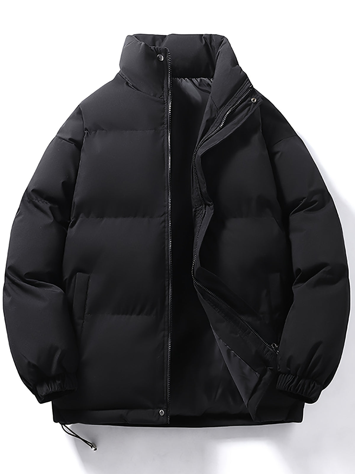 Manteau matelassé pour homme, à col montant, rouge tendre