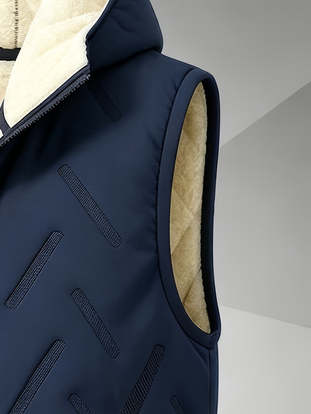 Veste, polaire, à col montant, marron foncé, détail du vêtement