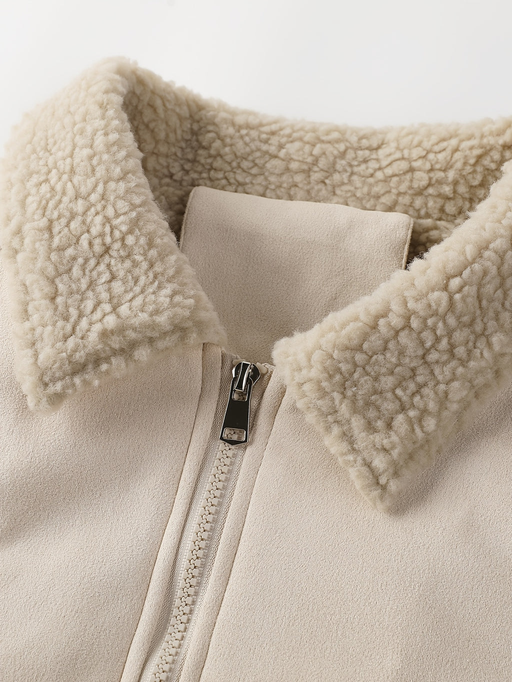 Veste pour homme, polaire, à revers, col montant