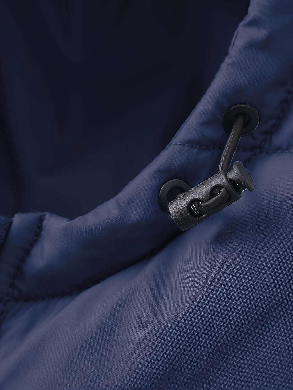 Manteau matelassé pour homme, à capuche, bleu foncé