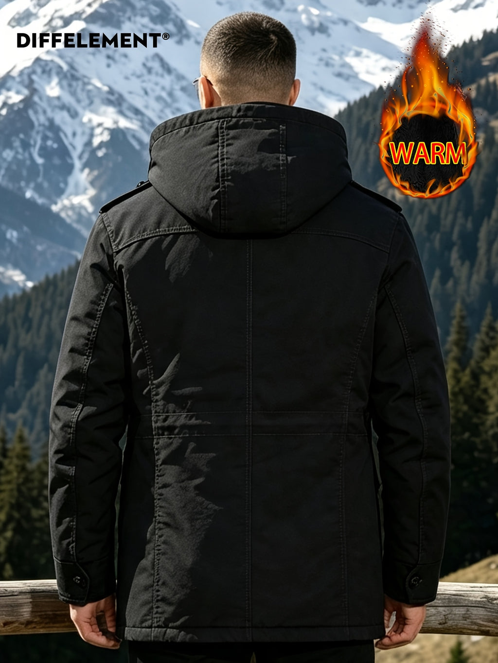 Parka pour homme, coupe-vent, à capuche