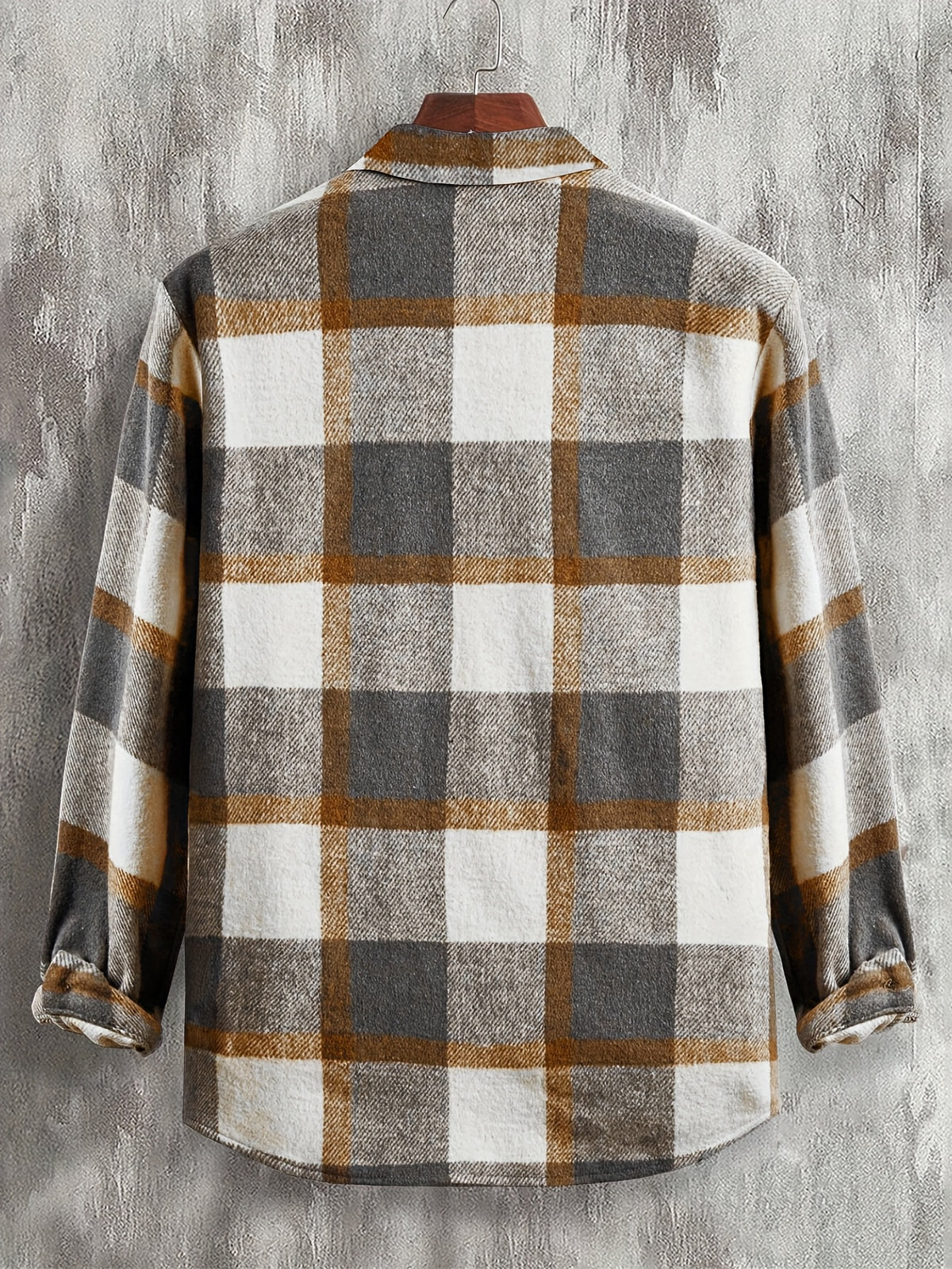 Veste long pour homme, à carreaux, à revers