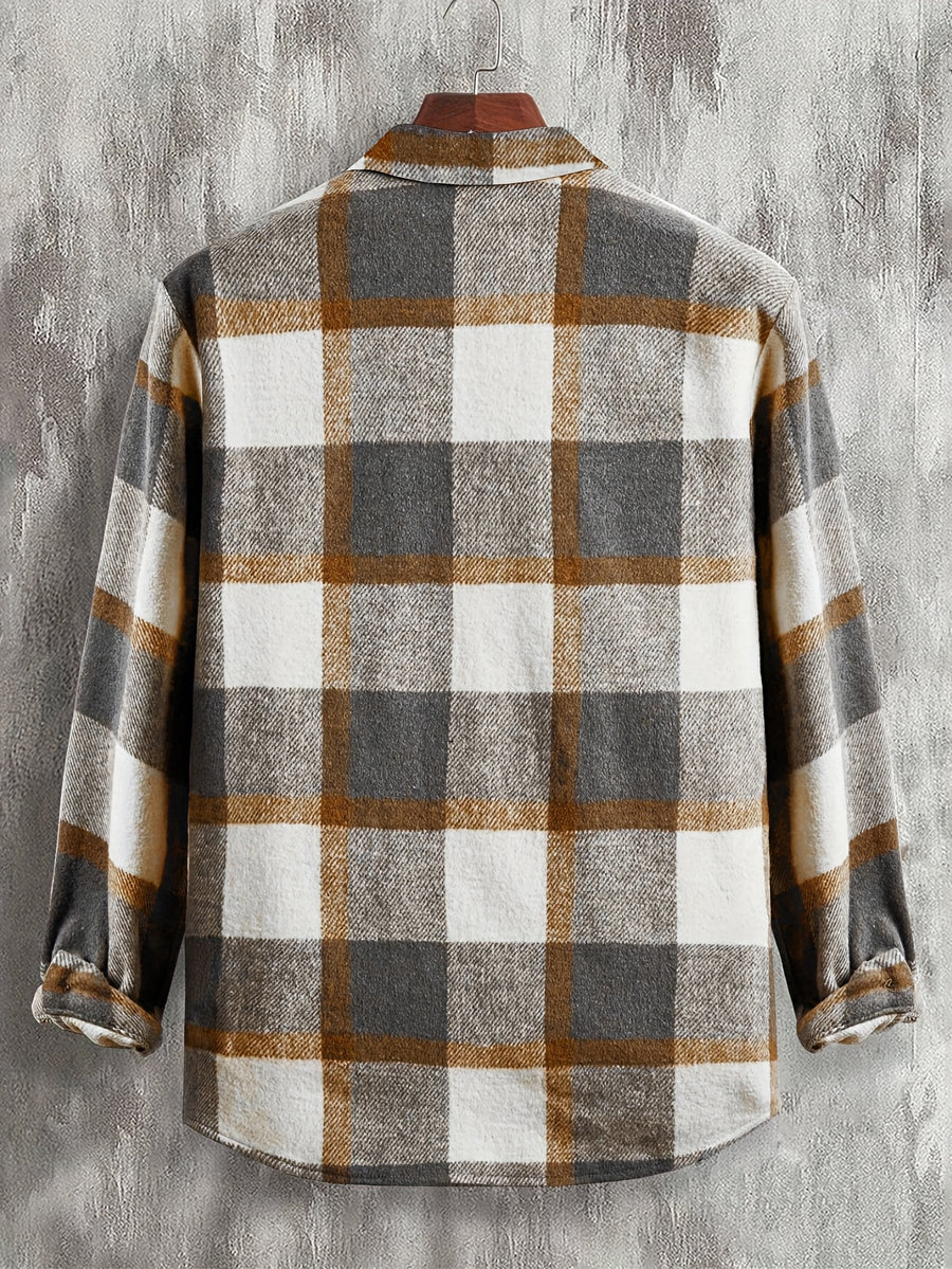 Veste long, à carreaux, à revers, photo 12