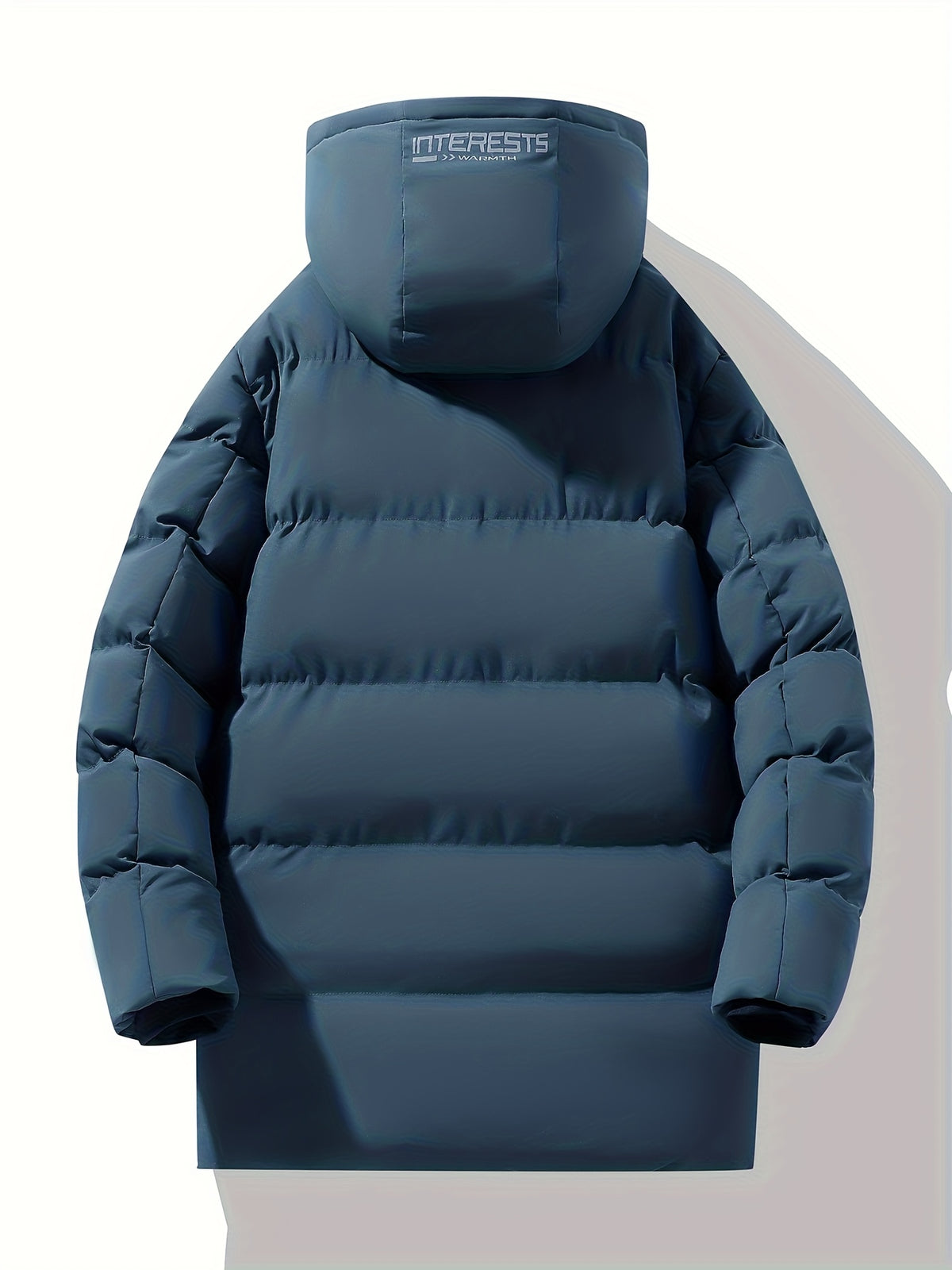 Manteau matelassé pour homme, à capuche, paon bleu