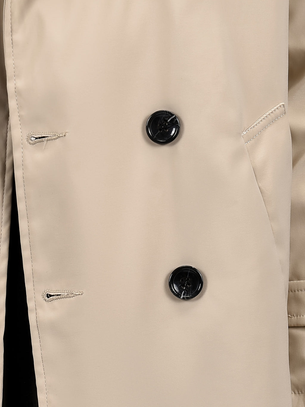 Trench long pour homme, coupe-vent, à revers