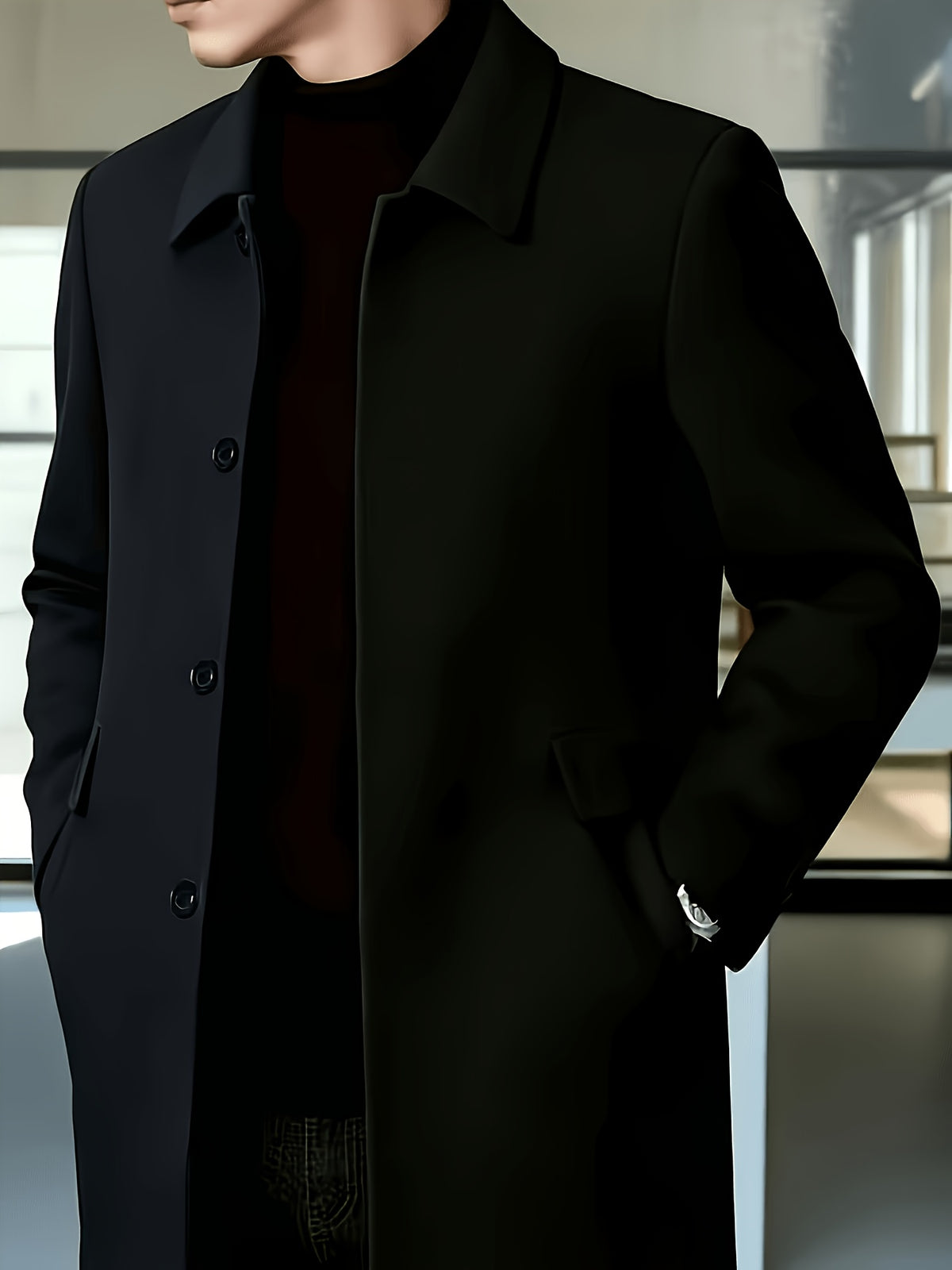 Veste pour homme, grandes tailles, à revers, gris foncé