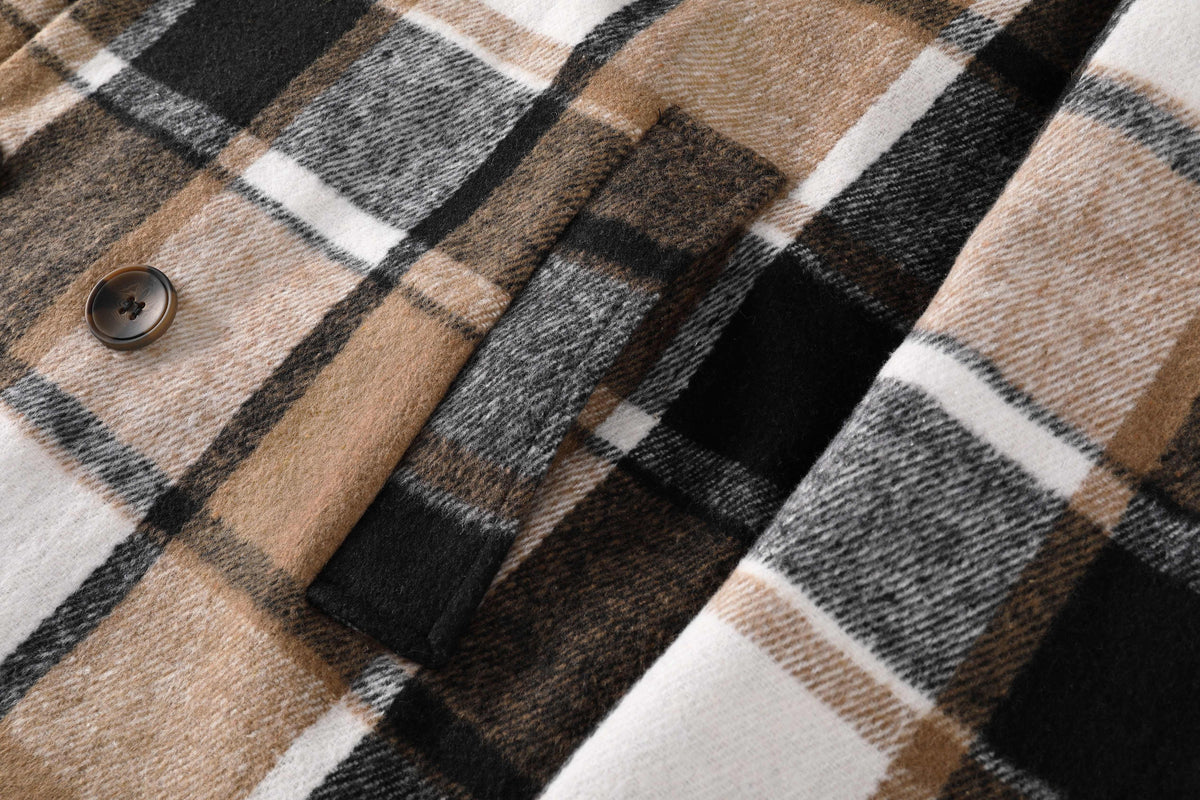 Veste mi-long pour homme, tweed, à revers