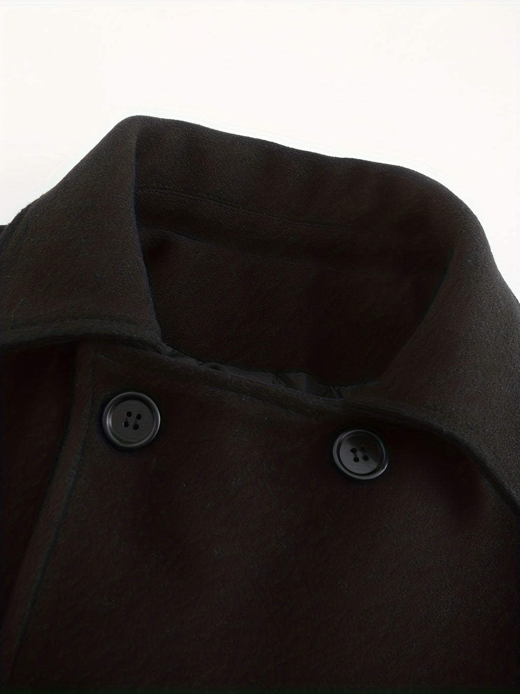 Trench long, tweed, à revers, détail du vêtement