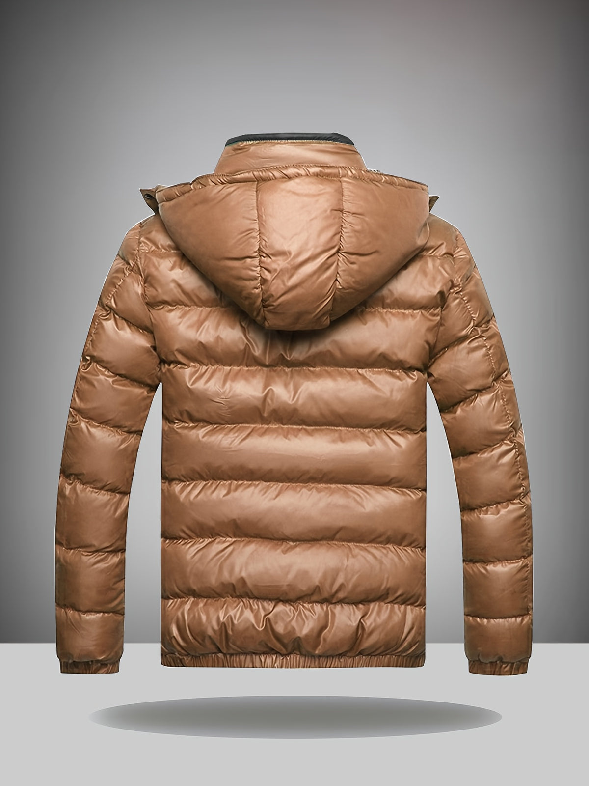 Manteau pour homme, à capuche, brun jaunâtre
