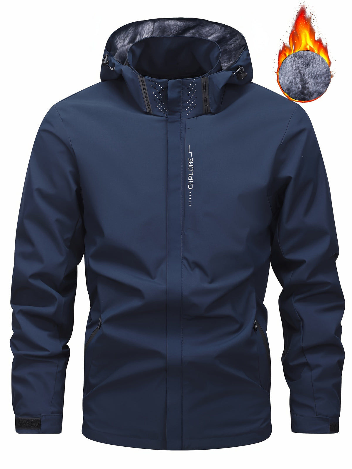 Veste pour homme, polaire, à capuche, col montant