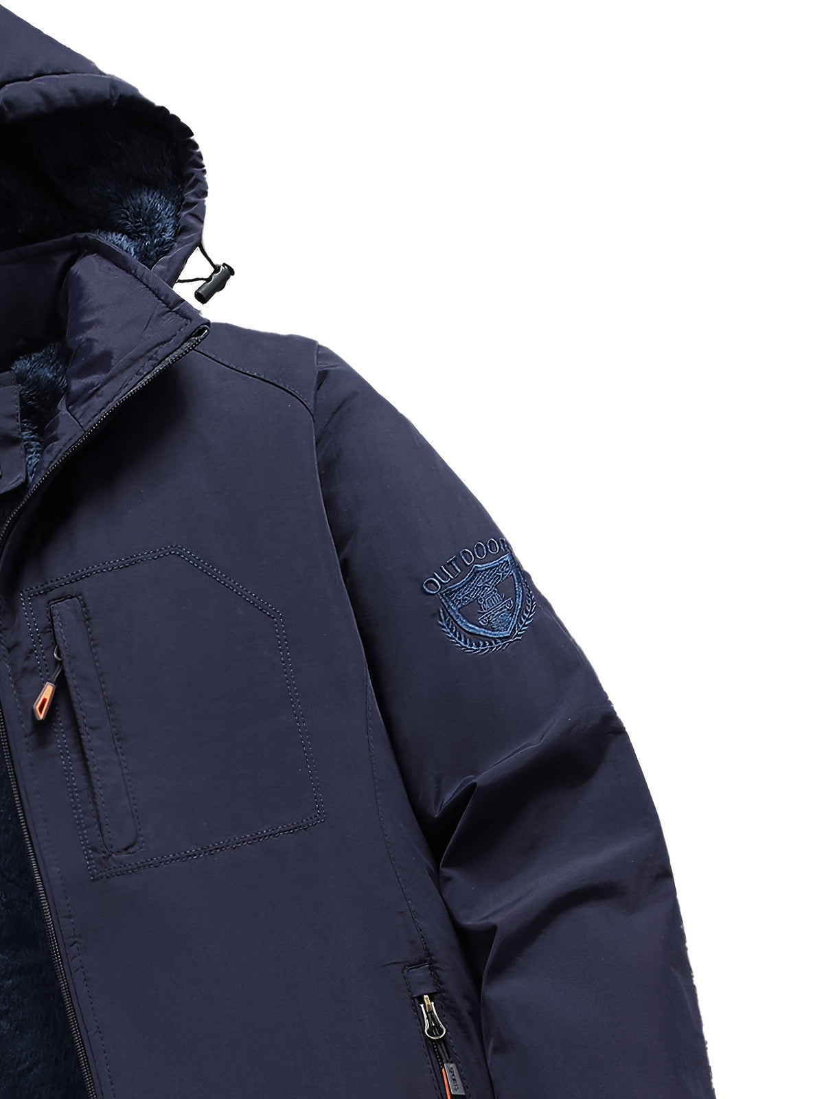 Veste pour homme, coupe-vent, à capuche, vert fougère