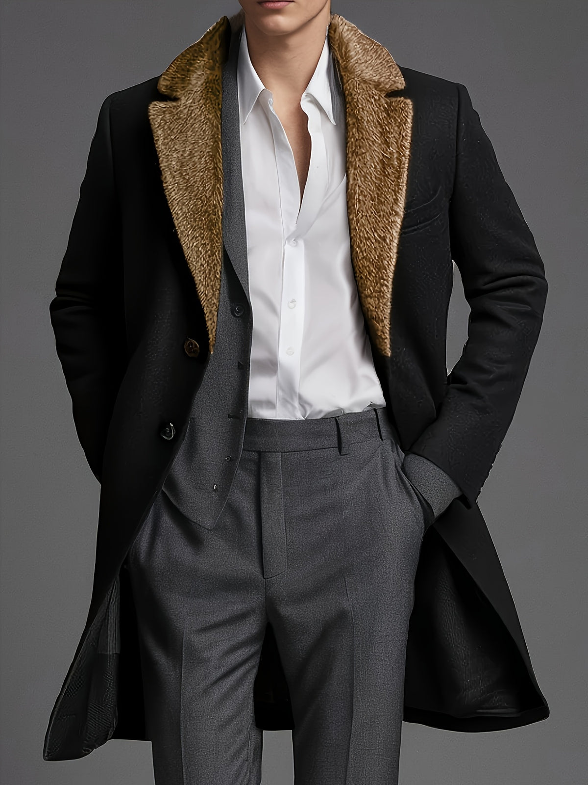 Manteau pour homme, à revers, modele 4