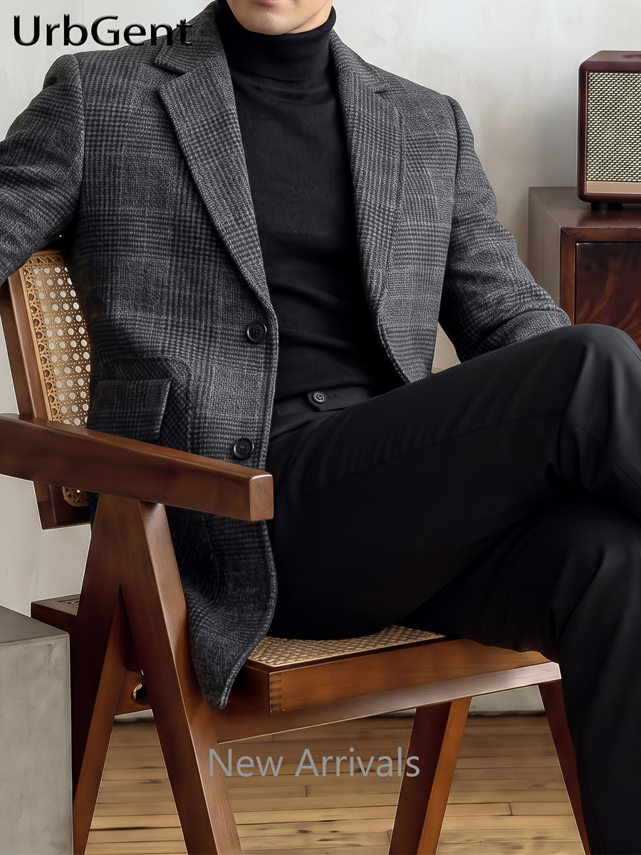 Manteau en laine, 100 % laine, tweed, détail du vêtement
