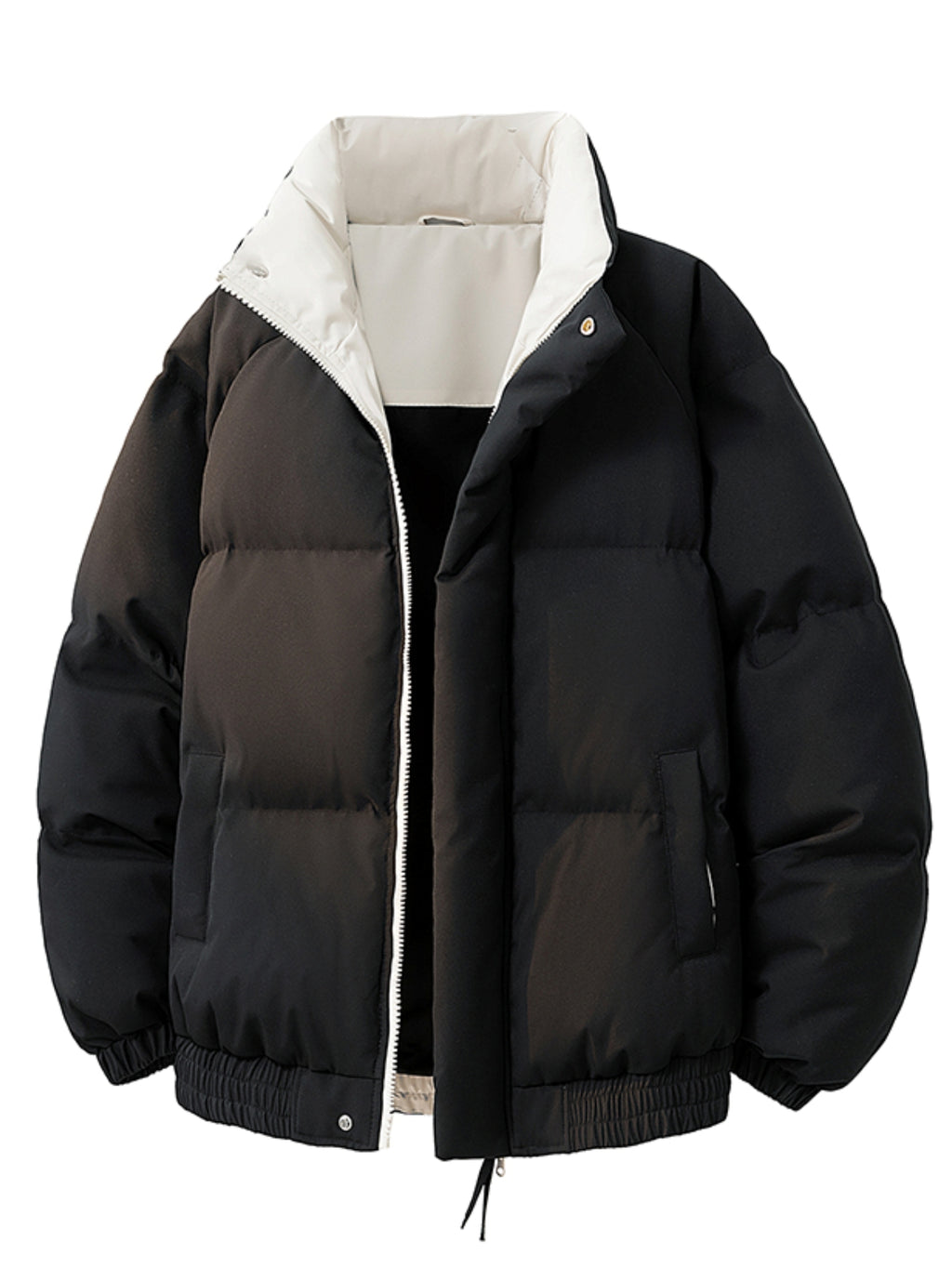 Manteau matelassé pour homme, à col montant, jaune clair
