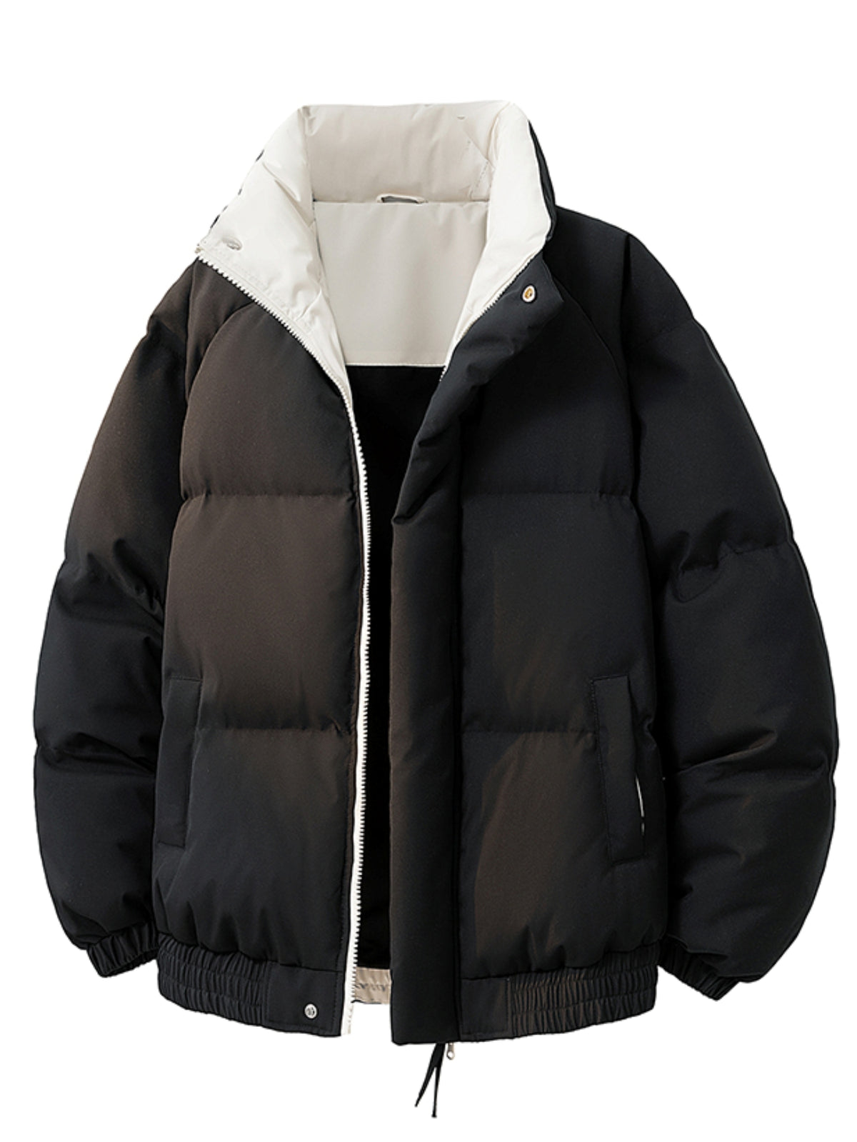 Manteau matelassé pour homme, à col montant, jaune clair