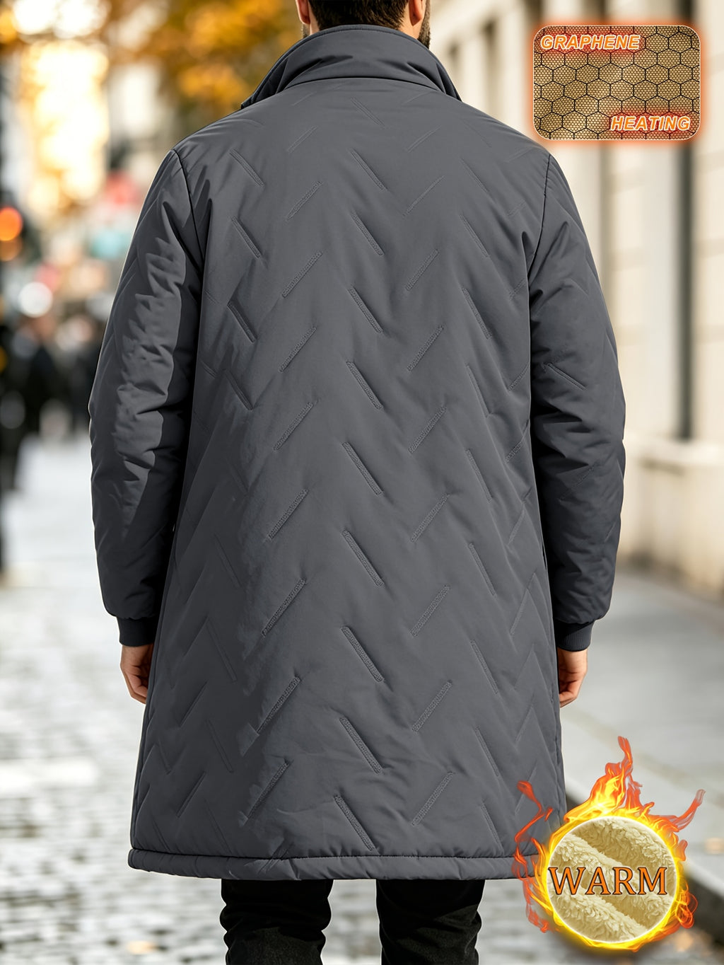 Trench long pour homme, polaire
