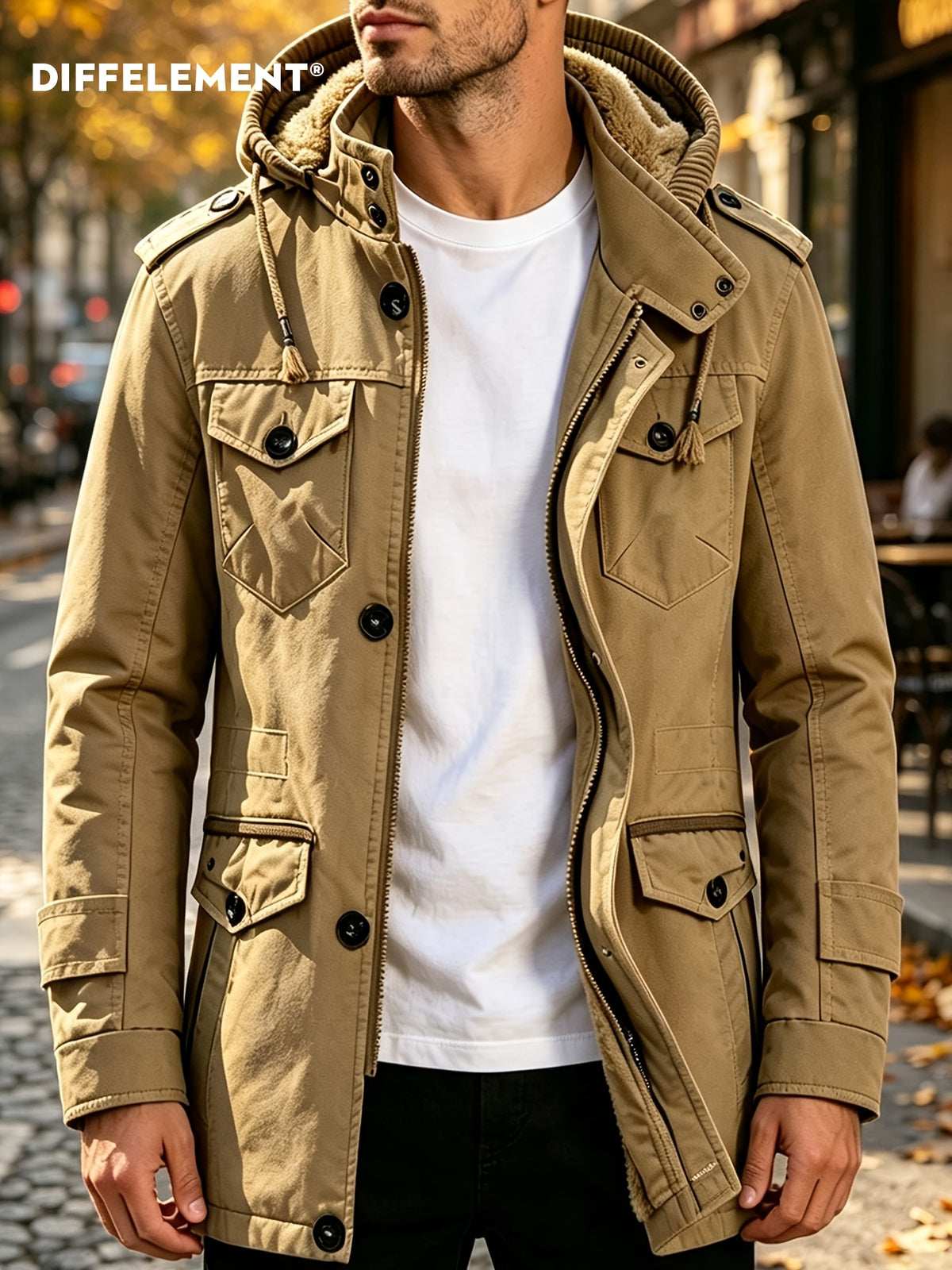 Parka pour homme, coupe-vent, à capuche, modele 3