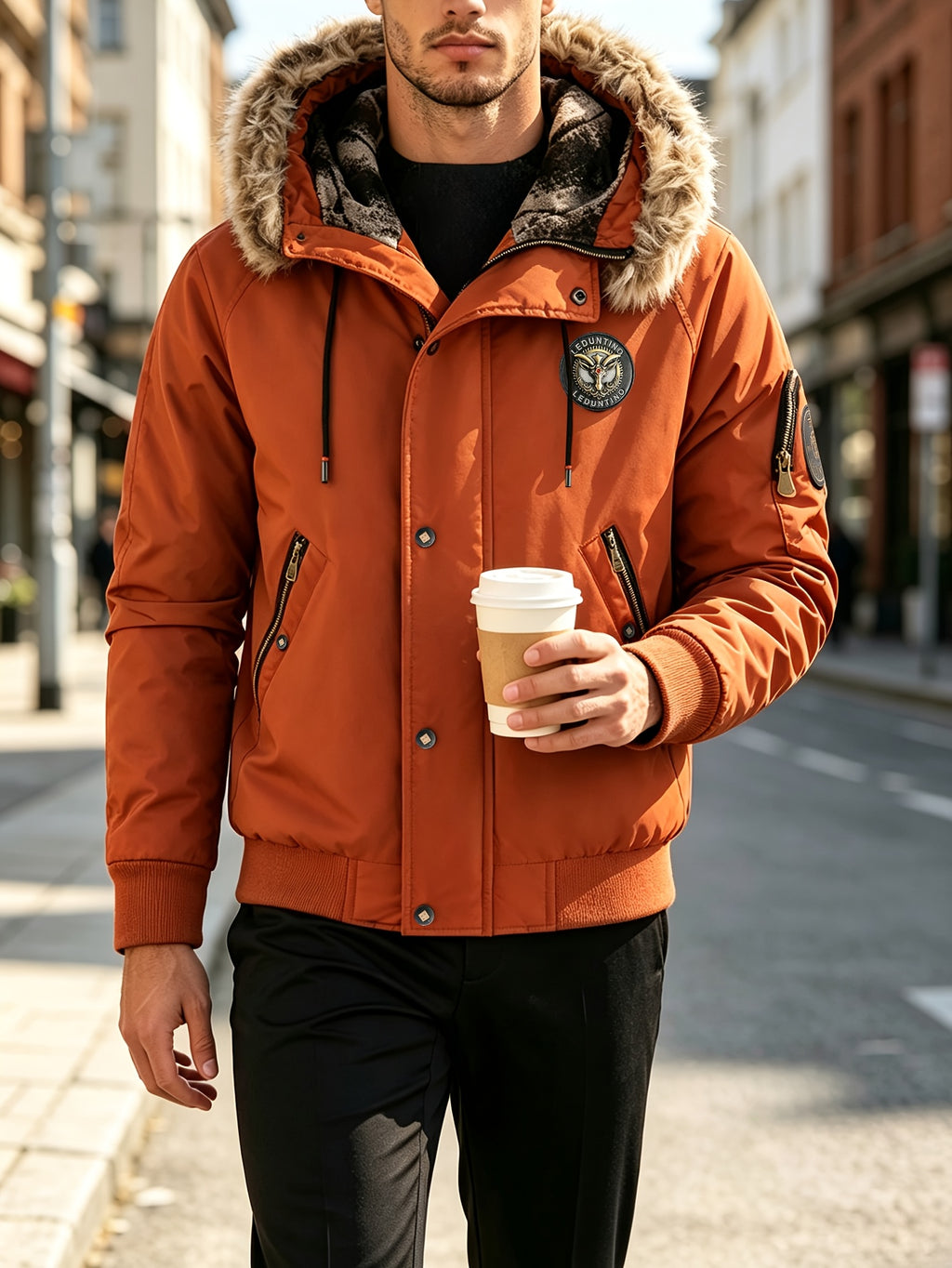 Veste pour homme, à capuche, vert foncé