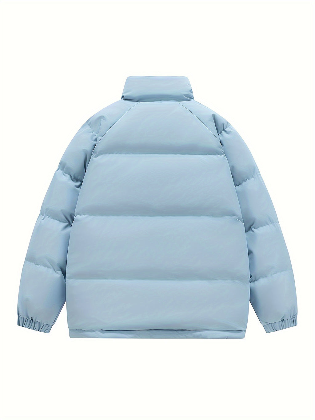 Manteau matelassé pour homme, à col montant, noir