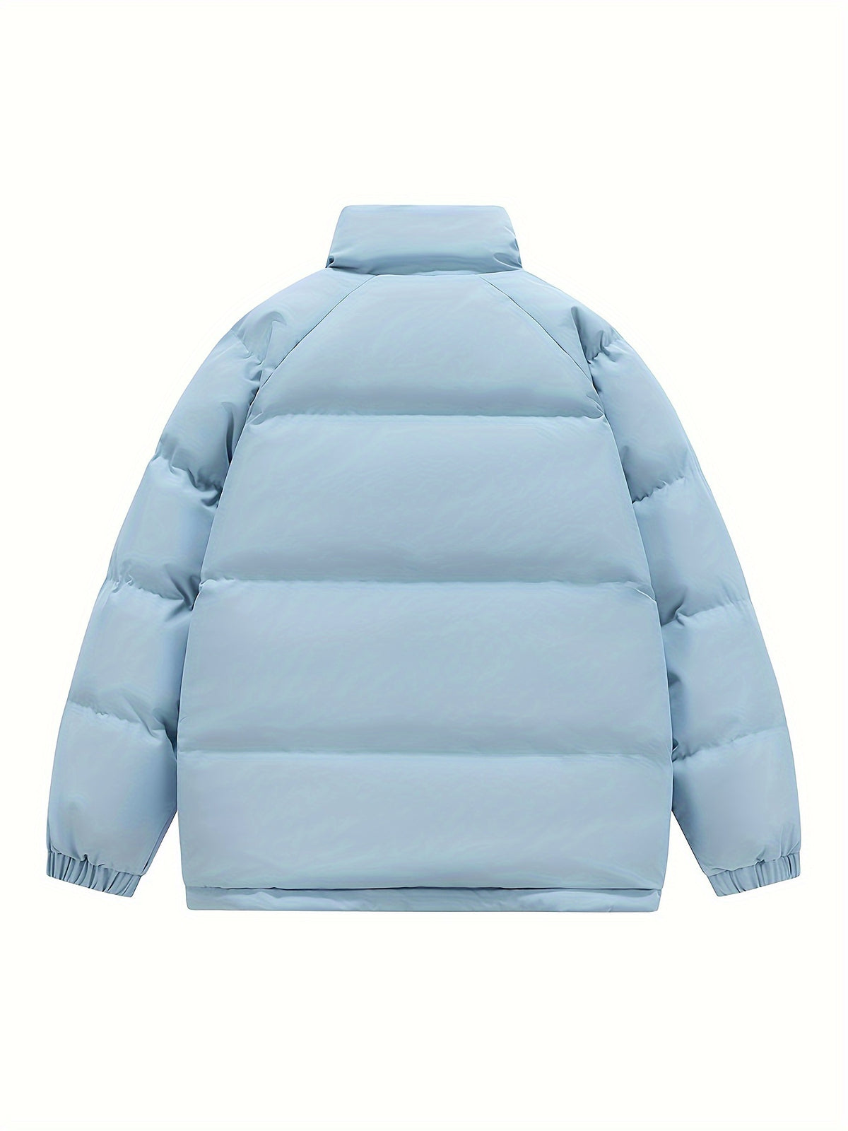 Manteau matelassé pour homme, à col montant, noir