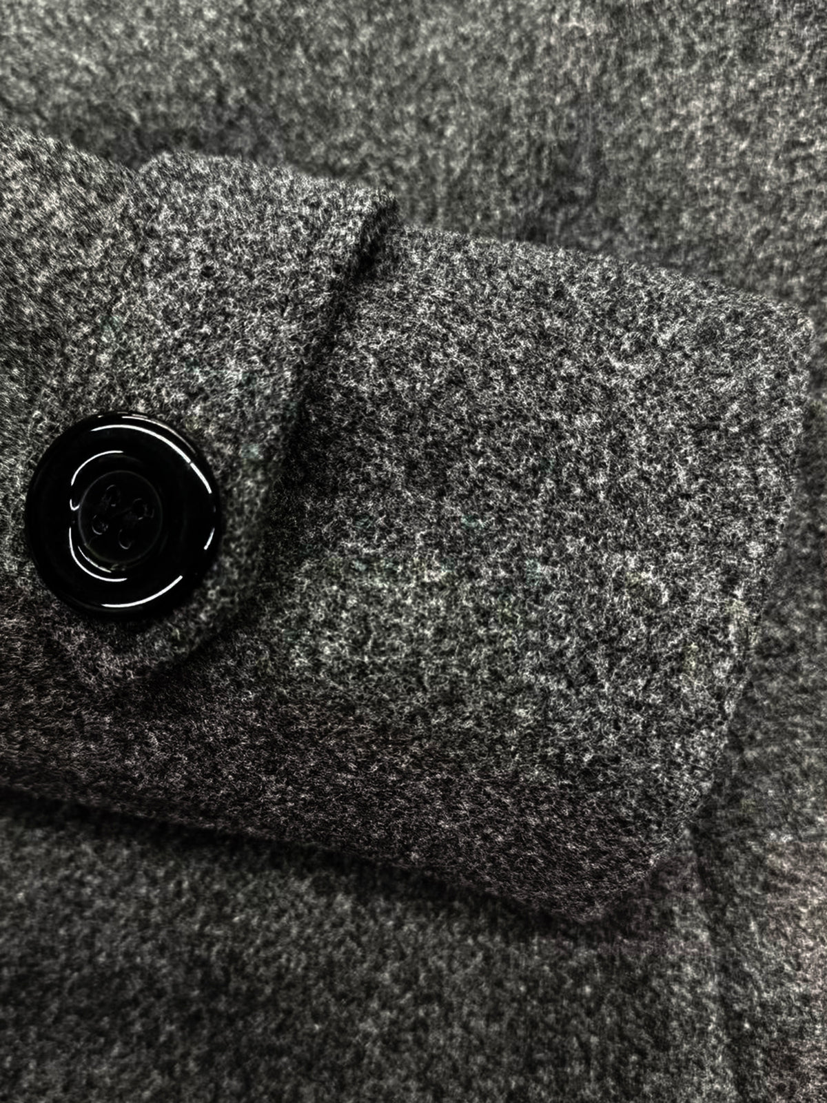 Manteau long pour homme, à revers, gris foncé