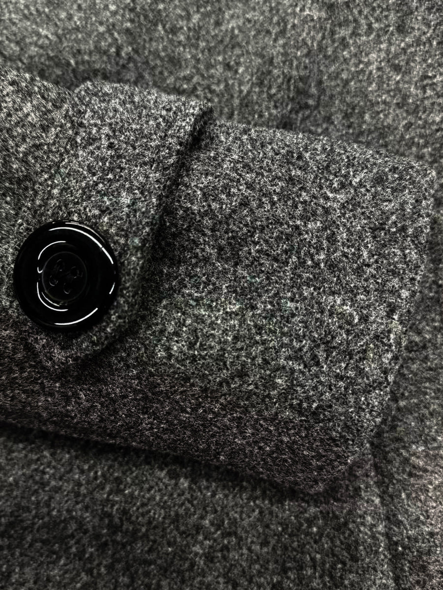 Manteau long, à revers, gris foncé, photo 15