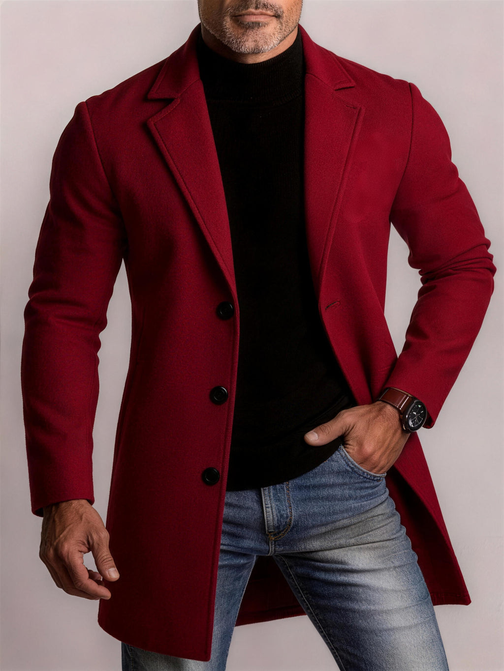 Manteau, à revers, vert fougère, photo 12
