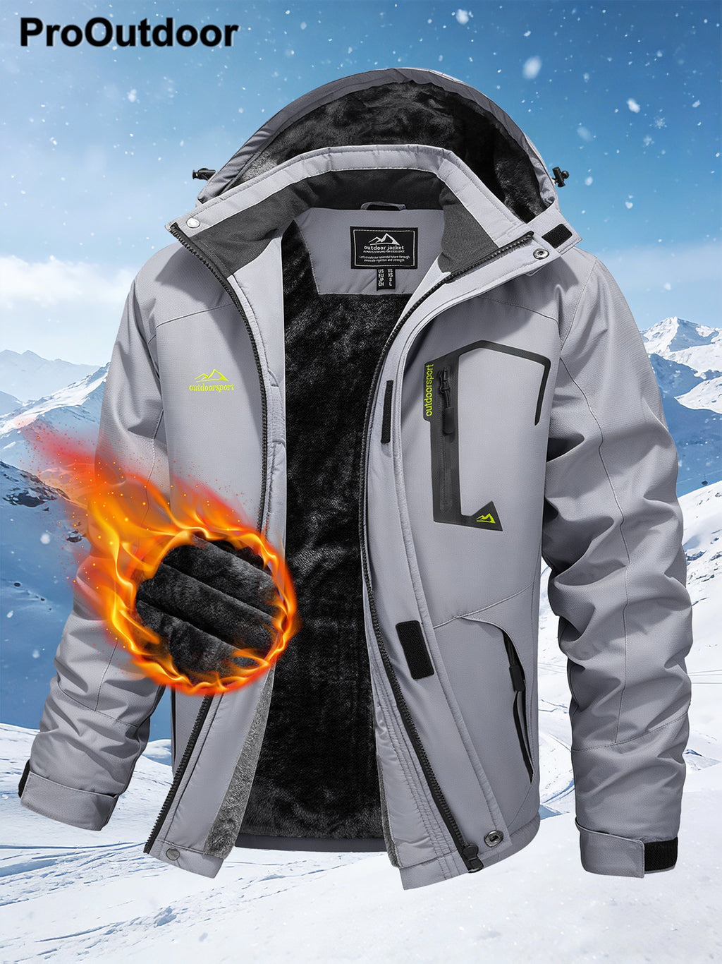 Veste long pour homme, à capuche, blanc