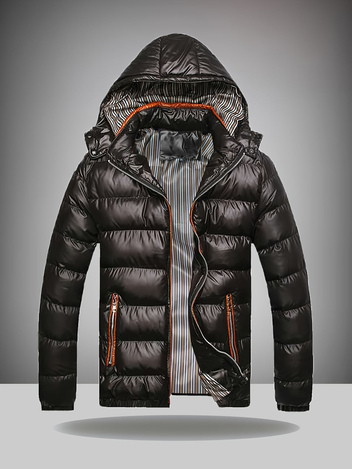 Manteau pour homme, à capuche, brun jaunâtre