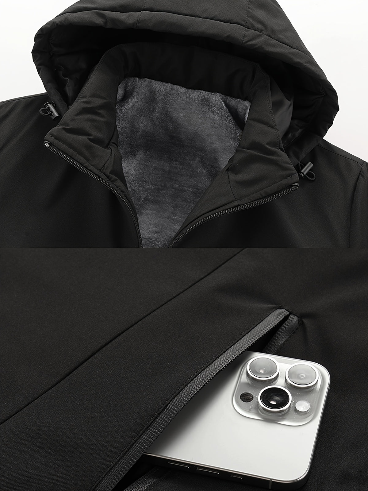 Veste pour homme, polaire, à capuche, modele 2