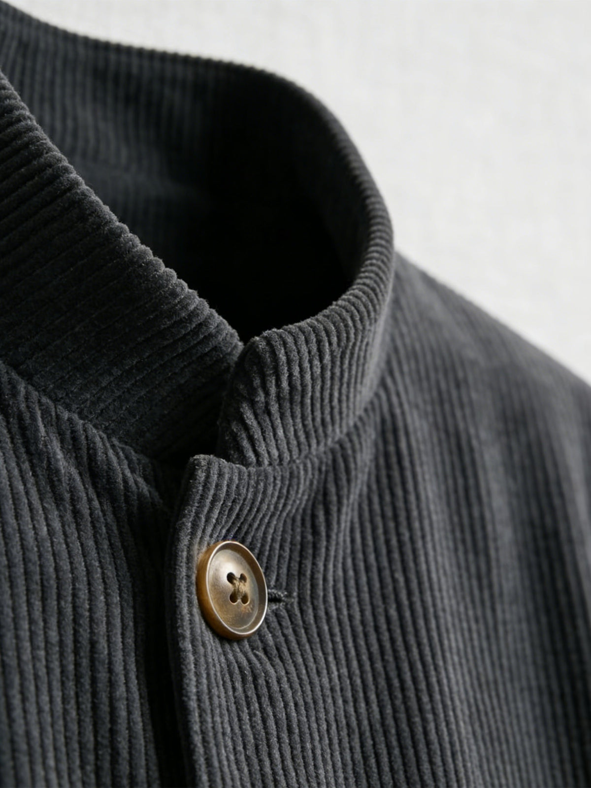 Manteau pour homme, velours côtelé, à col montant