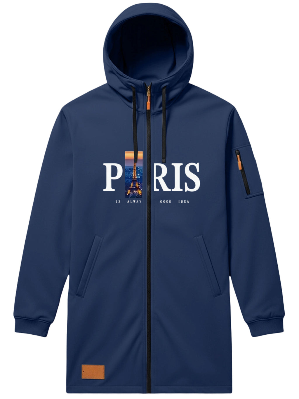Trench pour homme, à capuche, noir