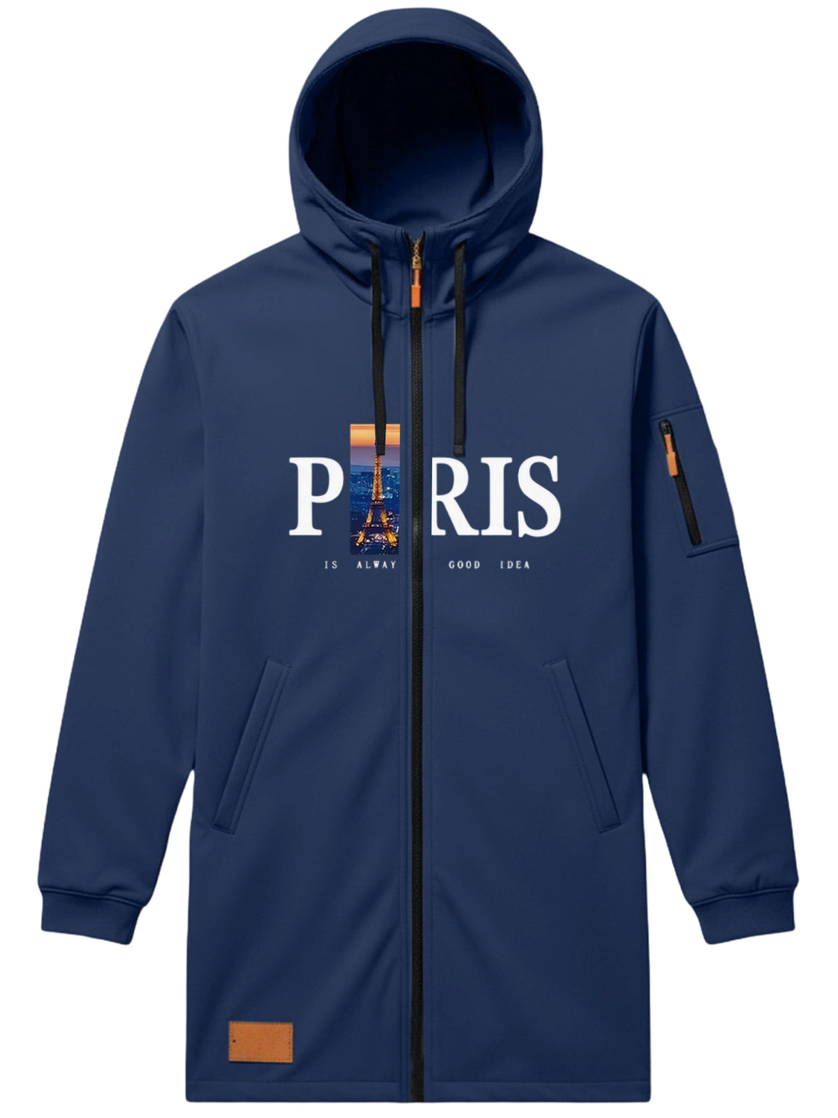 Trench pour homme, à capuche, noir