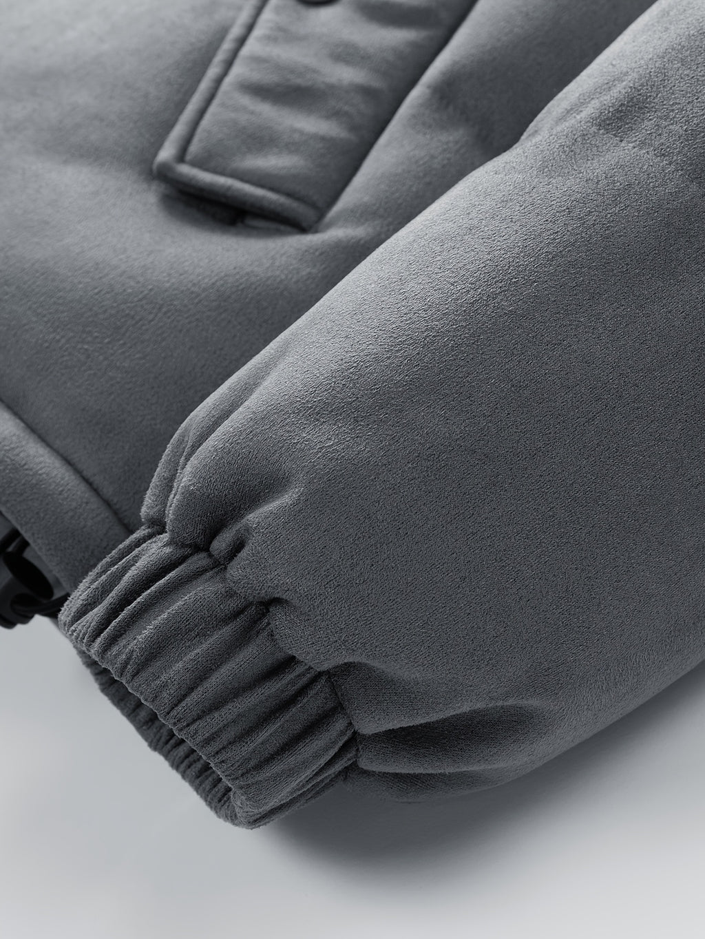 Veste pour homme, à col montant, noir brillant