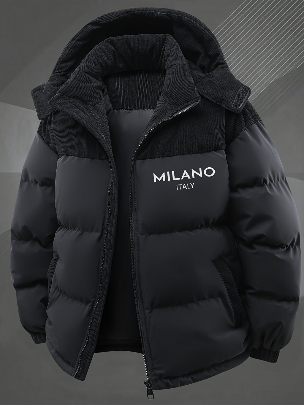 Veste pour homme, capuche amovible, bleu clair