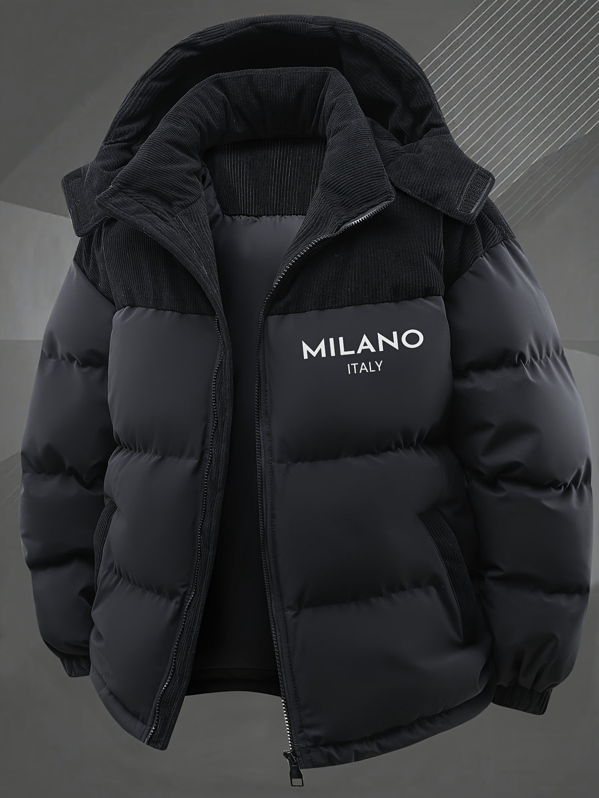 Veste pour homme, capuche amovible, bleu clair