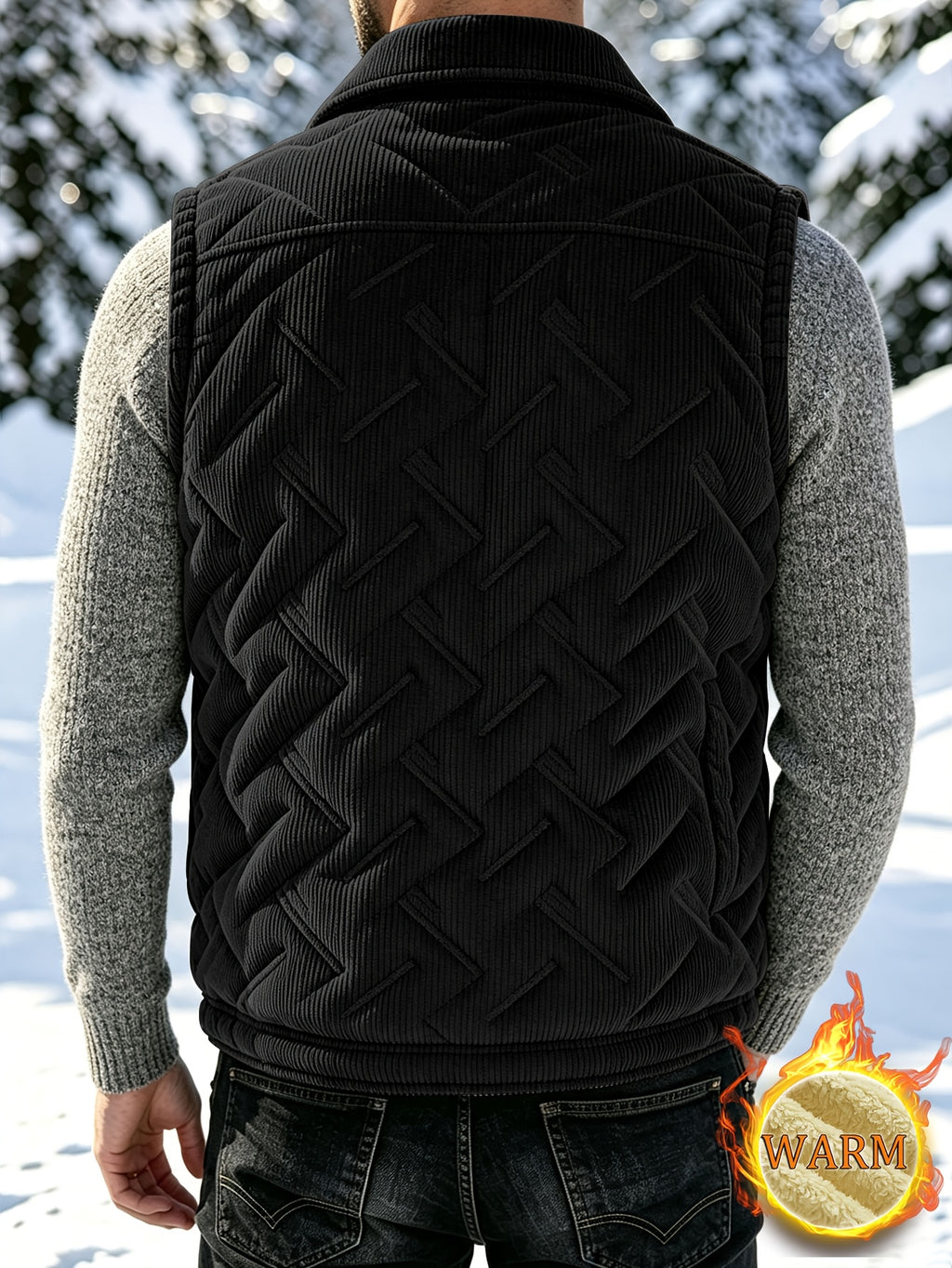 Manteau, velours côtelé, à revers, détail du vêtement