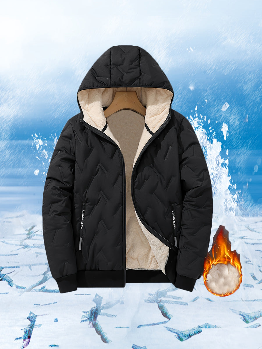 Manteau matelassé, à capuche, gris foncé