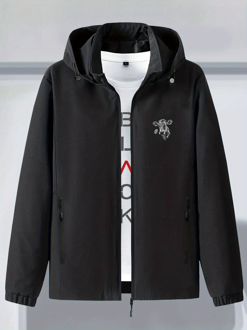 Veste pour homme, à capuche, gris profond